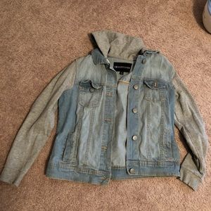 Small jean sweatshirt jacket